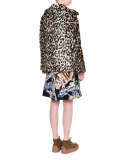 Fur-Free-Fur Leopard-Print Chubby Coat