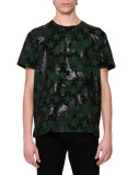 Camo & Star-Print T-Shirt, Green/Black