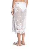 Layna Cotton Lace Pareo Coverup, White