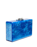 Jean Solid Acrylic Clutch Bag, Ocean