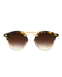St. Louis Two-Tone Round Sunglasses, Champagne