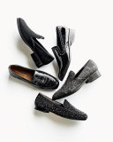Galia Suede Smoking Slipper, Black