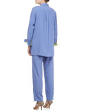 Colorblocked Silk Shirt, Plus Size