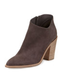 Easton Asymmetric Nubuck 85mm Bootie, Dark Smoke
