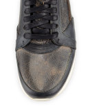 315 Mid Leather Trainer Sneaker, Black