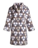 Intarsia Mink-Fur Coat