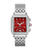 Signature Deco Watch Head with Diamonds, Red