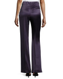Fergus Satin Wide-Leg Evening Pants, Marine Blue