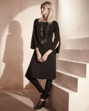 3/4-Sleeve Ponte Tunic/Dress 