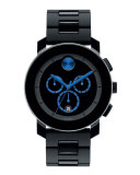 43.5mm Bold Chronograph Watch, Black/Blue