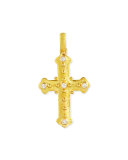 19k Byzantine Cross Pendant with Diamonds