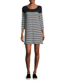 Alyce Striped 3/4-Sleeve T-Shirt Dress