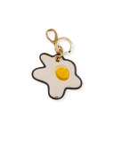 Egg Leather Keychain, White/Multi