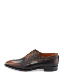 Wilfrid Ostrich & Leather Oxford Shoe, Brown