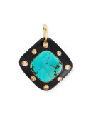 Aulu Dark Horn & Turquoise Pendant