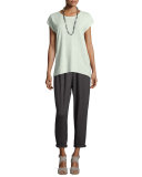 Hemp Twist Tapered Ankle Pants, Bark 