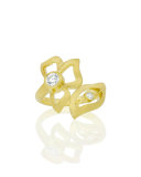 18K Gold Fiorette Diamond Wrap Ring, Size 7
