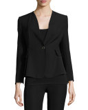 Techno Cady One-Button Jacket, Black