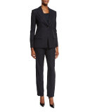 Check Slim-Leg Pants, Navy