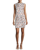 Sleeveless Printed Sheath Dress, Sienna/Multi