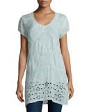 Kelso Short-Sleeve Long Top, Arctic Mint