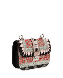 Small Beaded Geometric Patch Shoulder Bag, Multicolor