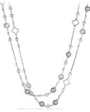 Sterling Silver Beaded Station Necklace, 48"