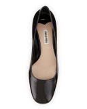 Decollete Patent Jewel-Heel Pump, Nero
