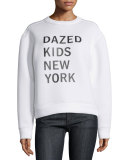 Dazed New York Kids Pullover Sweatshirt, Chalk