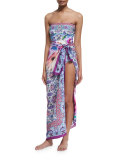 Le Jardin Printed Silk Pareo