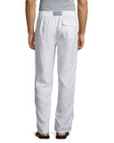 Drawstring Linen Pants, White