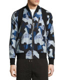 x CR Collection Visetos Jacquard Bomber Jacket, Blue