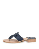 Nantucket Leather Thong Sandal, Midnight