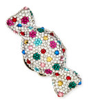 Polka Dots Crystal Candy Pillbox, Silver Multi