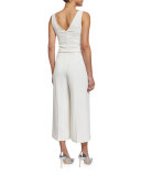 Sleeveless Belted Midi Jumpsuit 