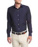 Silky Touch Herringbone Long-Sleeve Sport Shirt