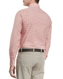Check Long-Sleeve Sport Shirt, Red