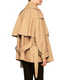Gabardine Short Trench Coat 