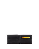 Monaco Textured Leather Bi-Fold Wallet, Black