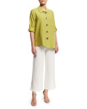 Cabo Crinkled Mid-Length Shirt, Kiwi