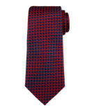 3D Box-Print Silk Tie, Navy/Red