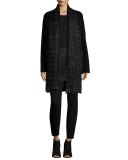 Alpaca-Blend Knee-Length Kimono Coat  