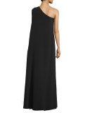 One-Shoulder Crepe Gown 