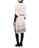 Cable-Knit Turtleneck Sweater, Caviar