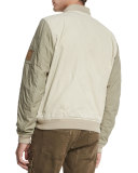 Ashvale Nylon-Cotton Bicolor Jacket, Natural White