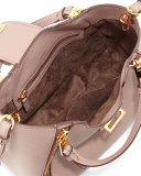 Sedgwick Mini Double-Zip Leather Tote Bag, Blush Nude