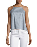 Chambray Twill Trapeze Cami Top, Denim