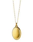 18K Gold Premier Satin-Finish Locket Necklace with Diamonds