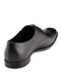Saffiano Leather Lace-Up, Black