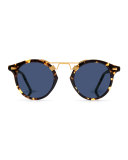 St. Louis Polarized Round Sunglasses, Bengal Blue
